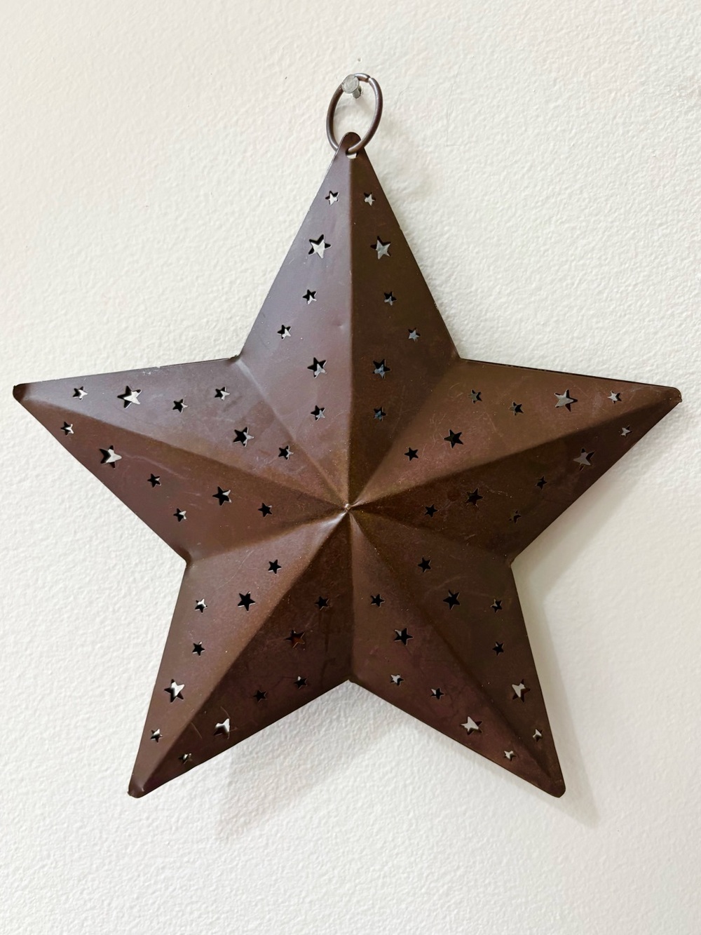 Metal Star Wall Decor - Brown Hanging Pillow Star
